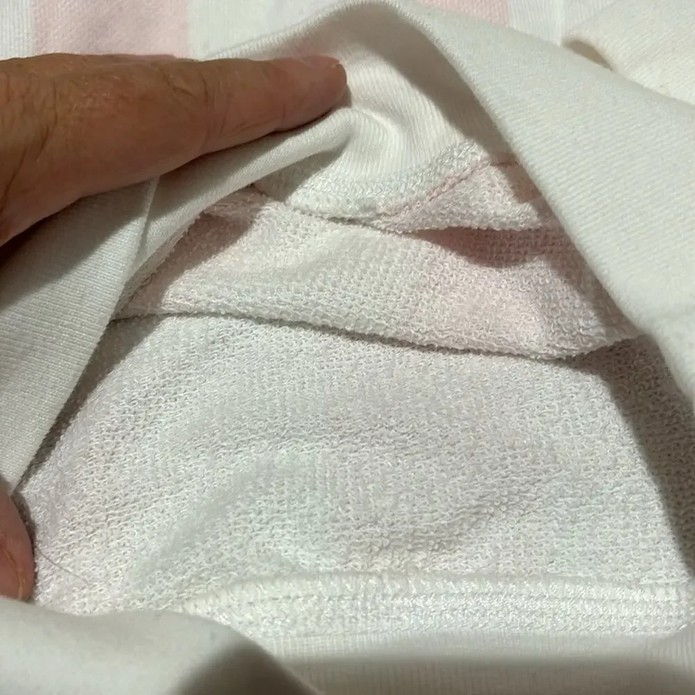 Ralph Lauren 5 pale pink white plaid French terry sweatshirt nwot and unworn